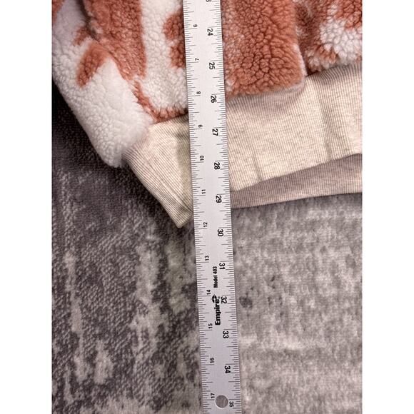 Free People Jacket Large Womens Canyon Moon Sherpa Chunky Fur Floral Zip Hoodie - Picture 6 of 8